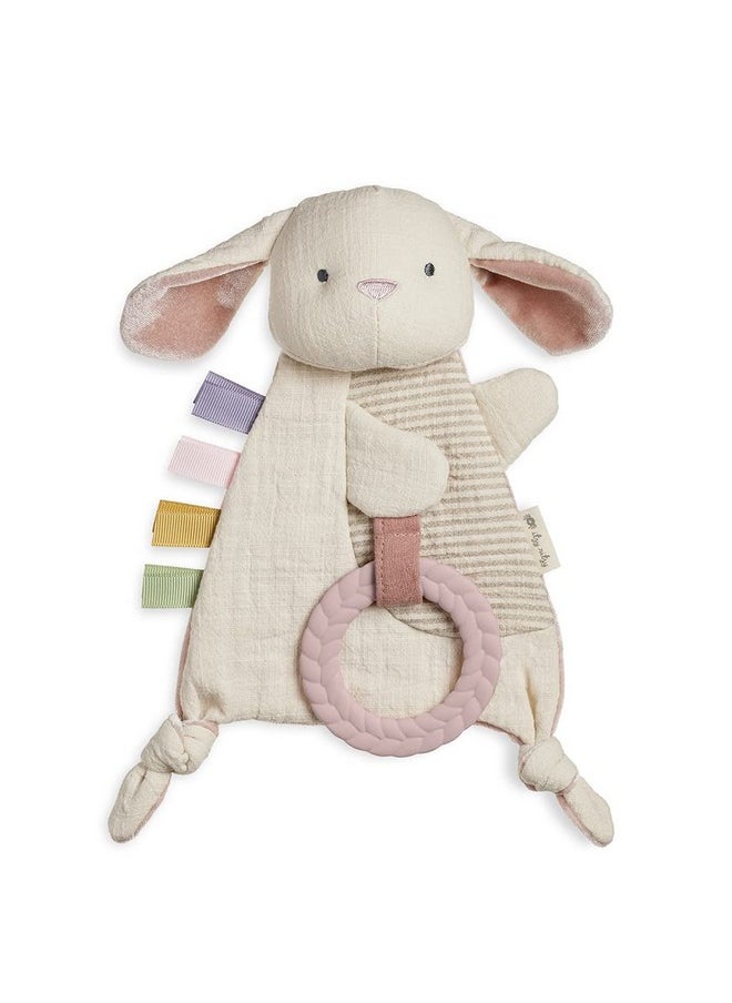 Itzy Ritzy - - Bitzy Crinkle Sensory Toy Bunny With Crinkle Sound For Babies & Toddlers - Features Soft Braided Teething Ring & Textured Ribbons, Designed For Ages 0 Months And Up, Bunny - Image 1