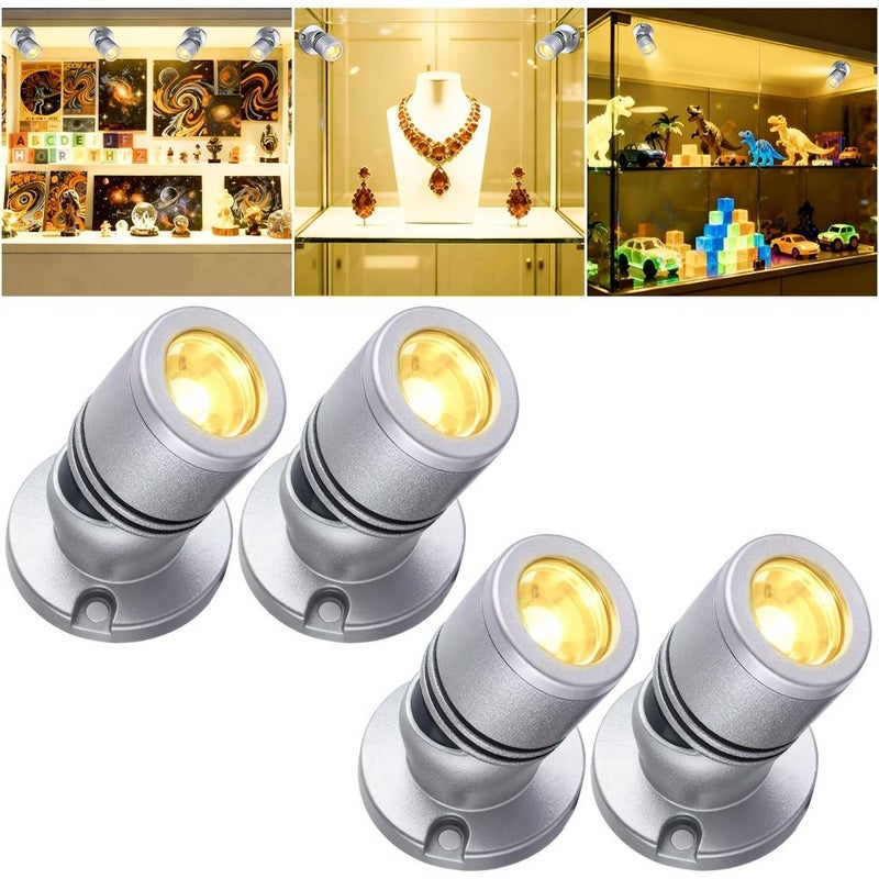 مصابيح عرض LED تعمل عبر USB، برأسين، ضوء دافئ 3000K، إضاءة لهجة مصغرة لخزائن العرض ومجموعات التماثيل والأرفف ومنافذ البيع بالتجزئة، باللون الأسود - Image 3