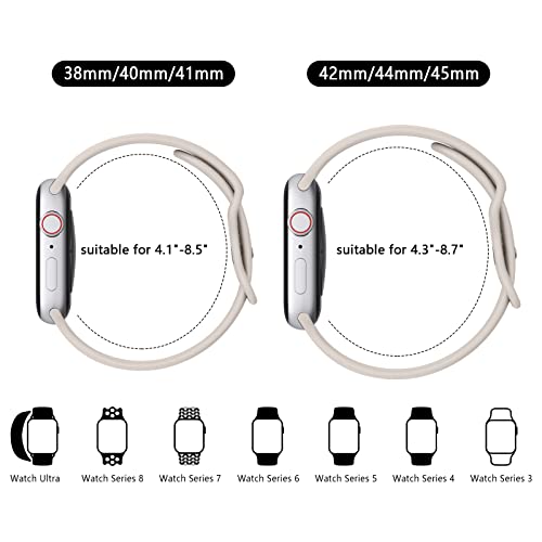 Tobfit Watch Strap Compatible with Apple Watch Series 8 7 6 5 4 3 2 1 SE 38 mm 42mm 40mm 44mm(Watch Not Included), Smartwatch band for Men Women, Strap for iWatch 8 7 6 5 4 3 2 1 (42mm, Starlight) - Image 5