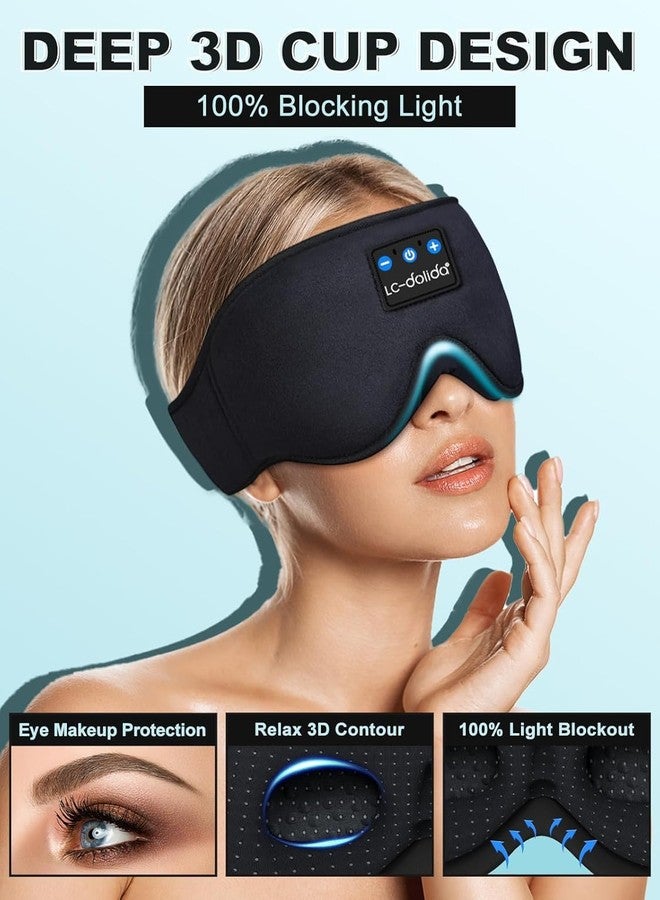 LC-dolida 5.4 Bluetooth Sleep Headphones, 3D Sleep Mask Bluetooth Wireless Music Eye Mask, Sleeping Headphones,Ideal for Travel, Night Work, Side Sleeping and Office Use for Both Men and Women - Image 2