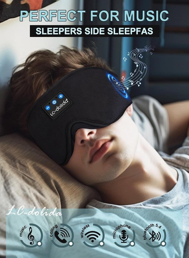 LC-dolida 5.4 Bluetooth Sleep Headphones, 3D Sleep Mask Bluetooth Wireless Music Eye Mask, Sleeping Headphones,Ideal for Travel, Night Work, Side Sleeping and Office Use for Both Men and Women - Image 3