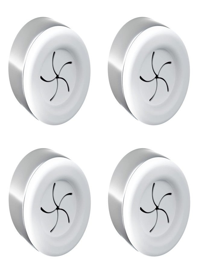Hometastic 4 Premium Towel Holders in a Set for Bathroom, Kitchen and Household, Made of Stainless Steel, Tea Towel Holder, Towel Hook, Round, Chrome, Self-Adhesive, No Drilling (White) - Image 1
