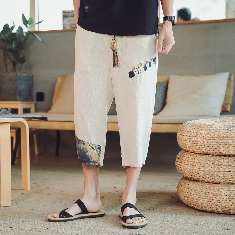 Chinese Style Capri Pants Men'S 2020 Summer Men'S Thin Casual Pants Loose Hanfu Capri Pants Wide Leg Pants Men'S - Image 2