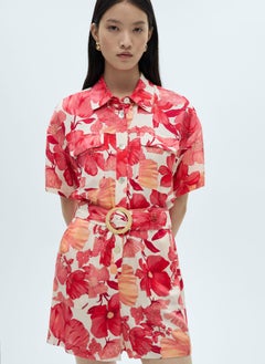 MANGO Camelia-H Printed Belt Detailed Playsuit  - Image 1