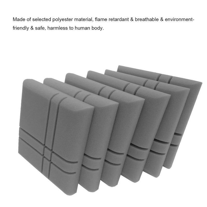 12Pcs Fiber Acoustic Panels High Density Acoustic Treatment Foam Cross-Line Sound Absorbing Board Soundproof Foam Sound Insulation Board for Acoustic Treatment Wall Decoration 30*30*5CM Grey - Image 5