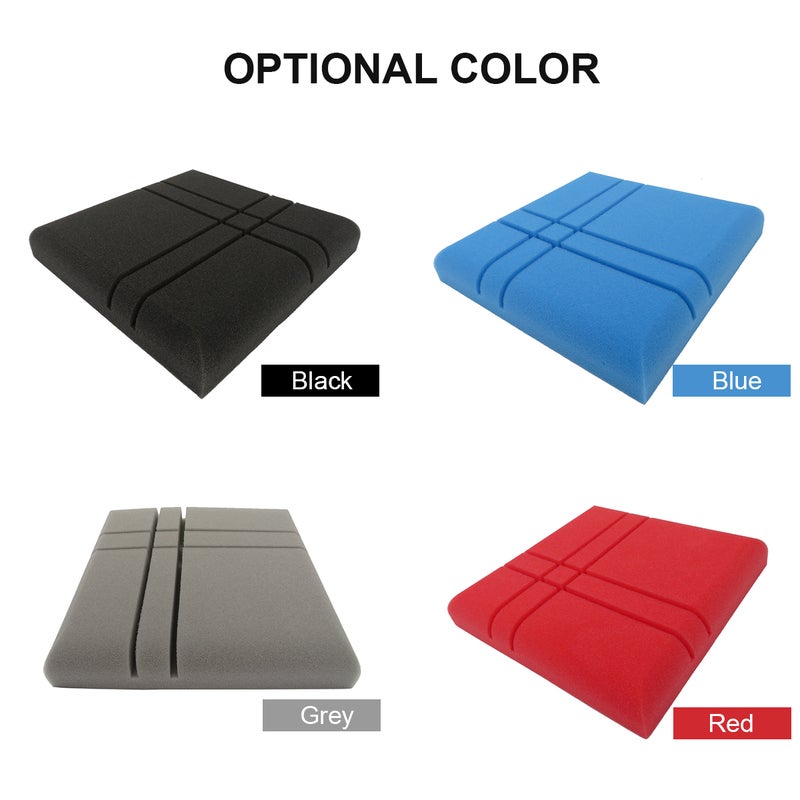 12Pcs Fiber Acoustic Panels High Density Acoustic Treatment Foam Cross-Line Sound Absorbing Board Soundproof Foam Sound Insulation Board for Acoustic Treatment Wall Decoration 30*30*5CM Grey - Image 2