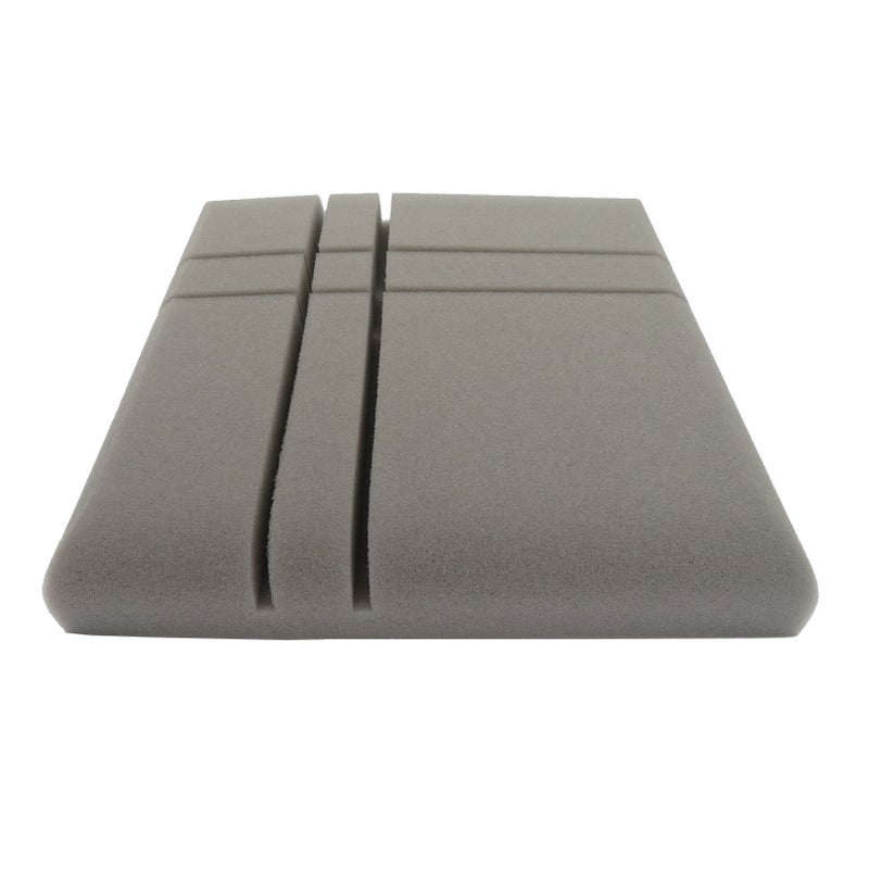 12Pcs Fiber Acoustic Panels High Density Acoustic Treatment Foam Cross-Line Sound Absorbing Board Soundproof Foam Sound Insulation Board for Acoustic Treatment Wall Decoration 30*30*5CM Grey - Image 1