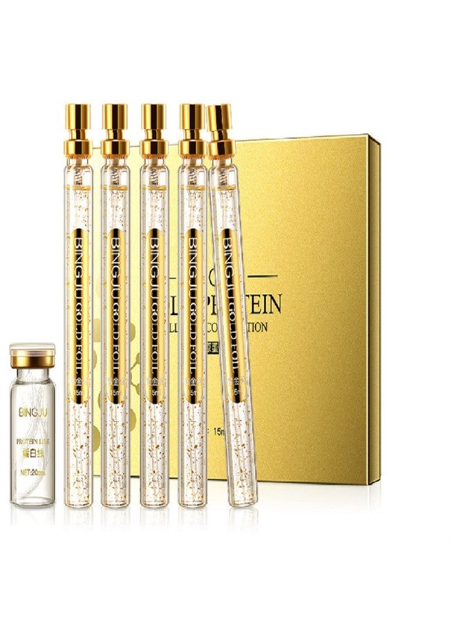OUKPANE Protein Thread Lifting Set, Soluble Protein Thread and Nano Gold Essence Combination, Absorbable Collagen Thread for Face Lift, Reverse Collagen Serum for Face (With 1 x Protein Thread) - Image 1