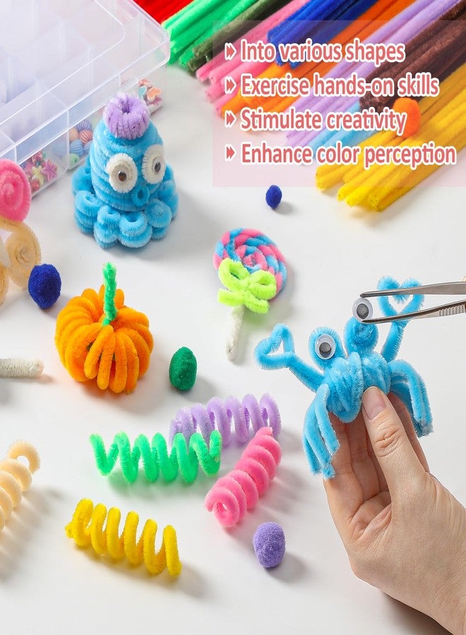POIKSHARK 500 PCS 20 Colors Thick Pipe Cleaners Craft, Multi-Colored Chenille Stems for Craft Supplies & Materials, Fuzzy Pipe Cleaners Bulk for DIY Arts Projects, Rainbow Pipe Cleaners(12inch*6mm) - Image 3