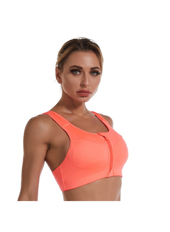 Zipper Large Size Sports Bra No Steel Ring Gathering Yoga Fitness Shockproof Running Women's Seamless Underwear Beautiful Vest