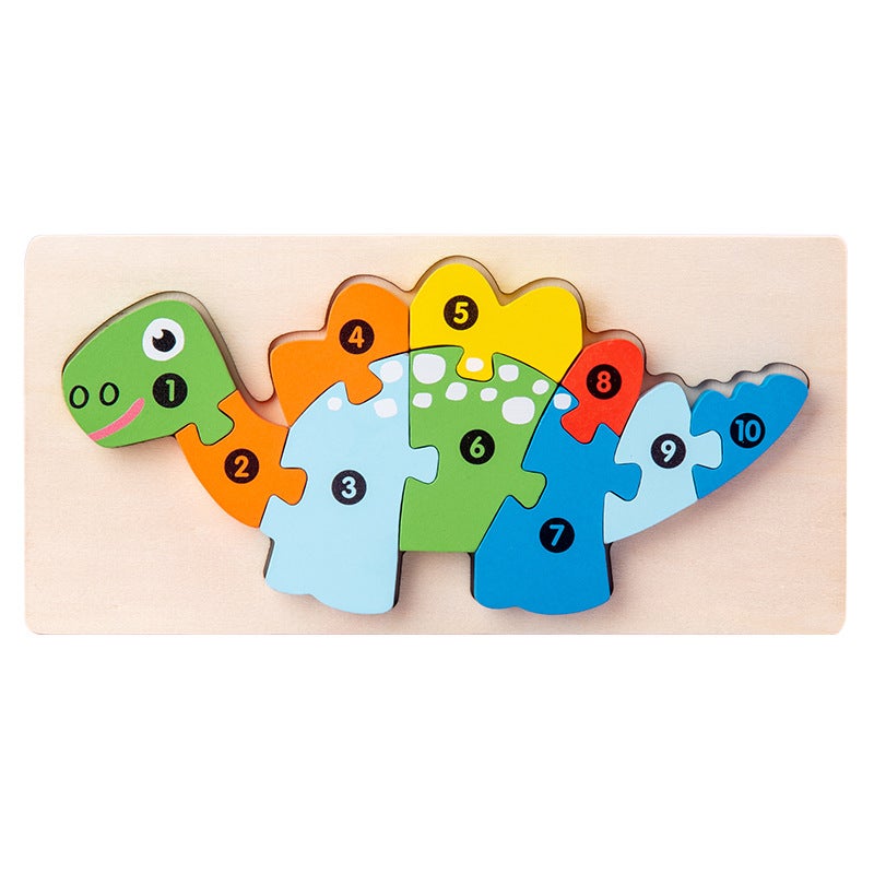 Wooden Early Childhood Education Three-Dimensional Puzzle Building Blocks Animal Traffic Cognition Puzzle Baby Intelligence Development Toy - Image 1