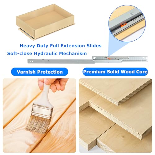 WelFurGeer Soft Close Pull Out Drawers for Cabinets, 20" W x 22" D Pull Out Cabinet Organizer, Bottom Mount Cabinet Roll Out Drawers, Durable Pullout Drawer for Home & Kitchen Organization - Image 4