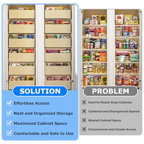 WelFurGeer Soft Close Pull Out Drawers for Cabinets, 20" W x 22" D Pull Out Cabinet Organizer, Bottom Mount Cabinet Roll Out Drawers, Durable Pullout Drawer for Home & Kitchen Organization - Image 3