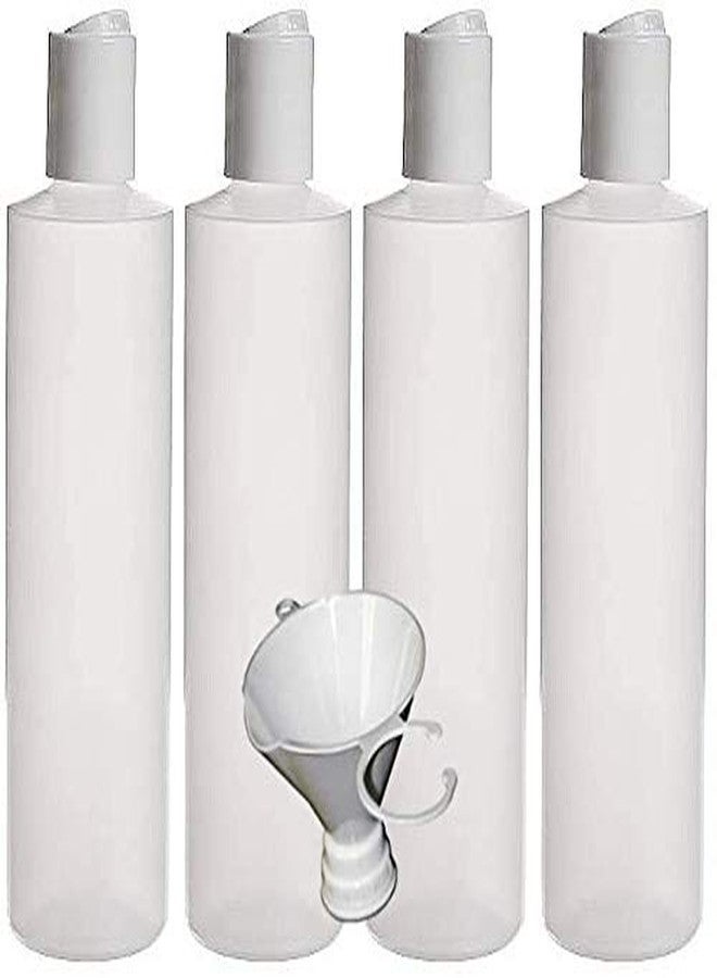 Earth's Essentials Four Pack of Refillable 8 Oz. Squeeze Bottles with One Hand Press Cap Dispenser Tops-Great for Dispensing Lotions, Shampoos and Massage Oils. - Image 1
