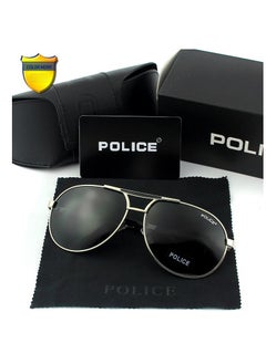 High Quality Men's Sun Polarized Glasses Metal High-end Sunglasses Black Frame with Grey Lenses