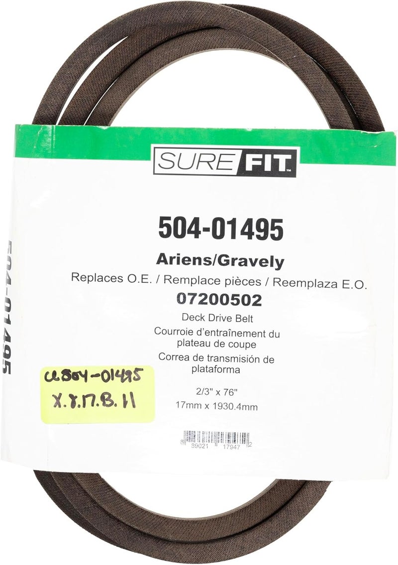 Surefit SureFit 76 Banded Belt Replacement for Ariens Gravely 07200502 EverRide ProWalk GR1332FX EGWKA1332S 32 Deck - Image 1