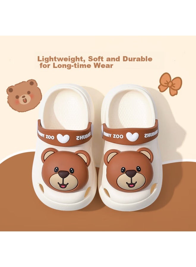 Daddy Pig Zhubaba Children's Slippers, Girls' And Boys' Summer Indoor Non-slip, Bath Beach Rabbit Clogs, Off-white, Size 190 - Image 2