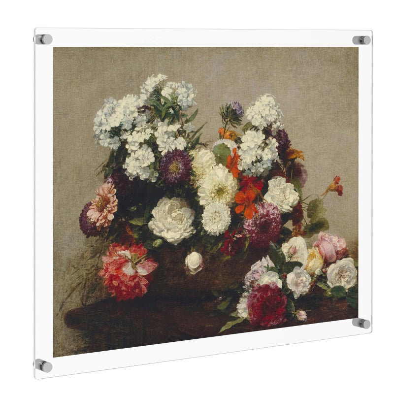 NIUBEE NIUBEE 24x30 Clear Acrylic Wall Mount Picture Frame Floating Frames for Photography Poster Display Full Frame is 27x33 inch 
