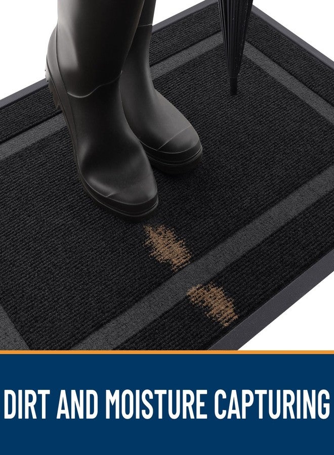 OLANLY Front Door Mat Indoor Outdoor Entrance, Waterproof All-Season, All-Weather Doormat, Sturdy Natural Rubber, Fade Resistant, Low Profile, Easy Clean Patio Porch Entryway Mat, 47x23, Black - Image 5