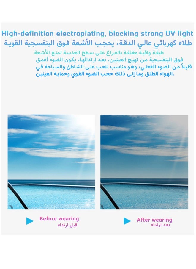 سوبر زي يوث - النظارات الواقية نظارات سباحة مقاومة للماء مع غطاء سباحة وسدادات أذن وصندوق تخزين ومشبك أنف محمول، وردي - Image 1