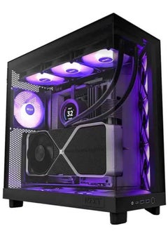 NZXT H6 Flow Edition Mid Tower Airflow Case 3X Fan's RGB - Black  - Image 1