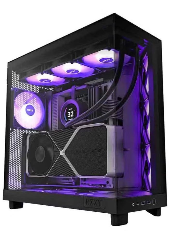 NZXT H6 Flow Edition Mid Tower Airflow Case 3X Fan's RGB - Black  - Image 1