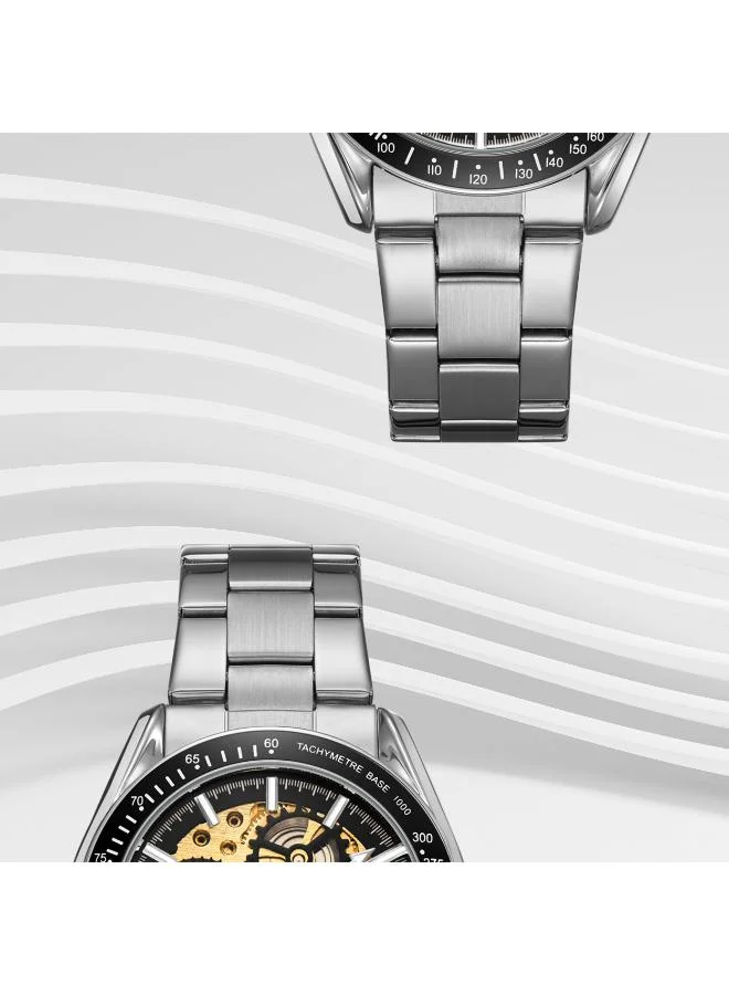 KENNETH SCOTT Men's Stainless Steel Mechanical Watch K22312-SBSB - 43 mm
