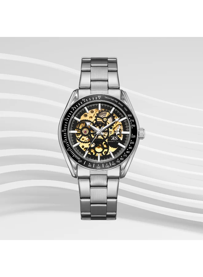 KENNETH SCOTT Men's Stainless Steel Mechanical Watch K22312-SBSB - 43 mm
