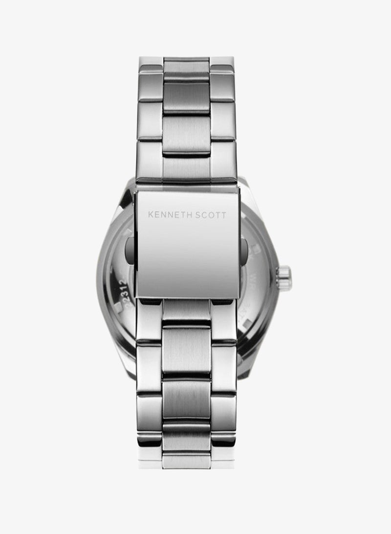 KENNETH SCOTT Men's Stainless Steel Mechanical Watch K22312-SBSB - 43 mm - Image 3
