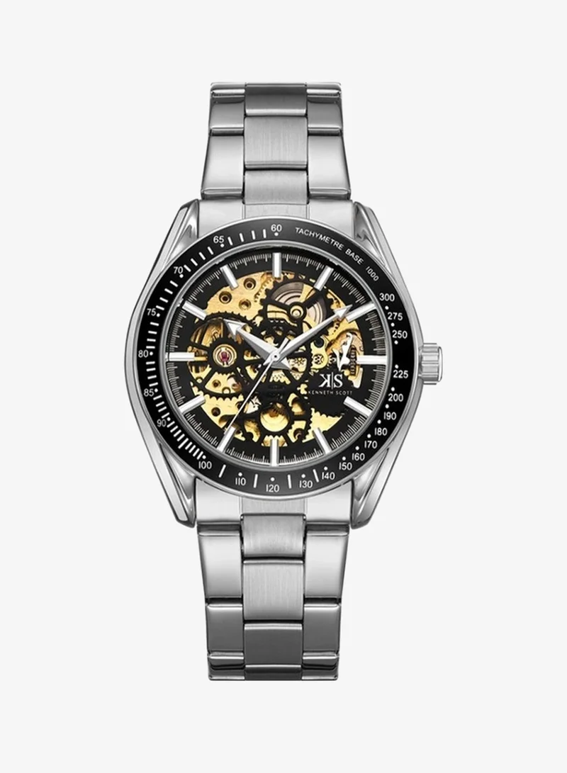 KENNETH SCOTT Men's Stainless Steel Mechanical Watch K22312-SBSB - 43 mm