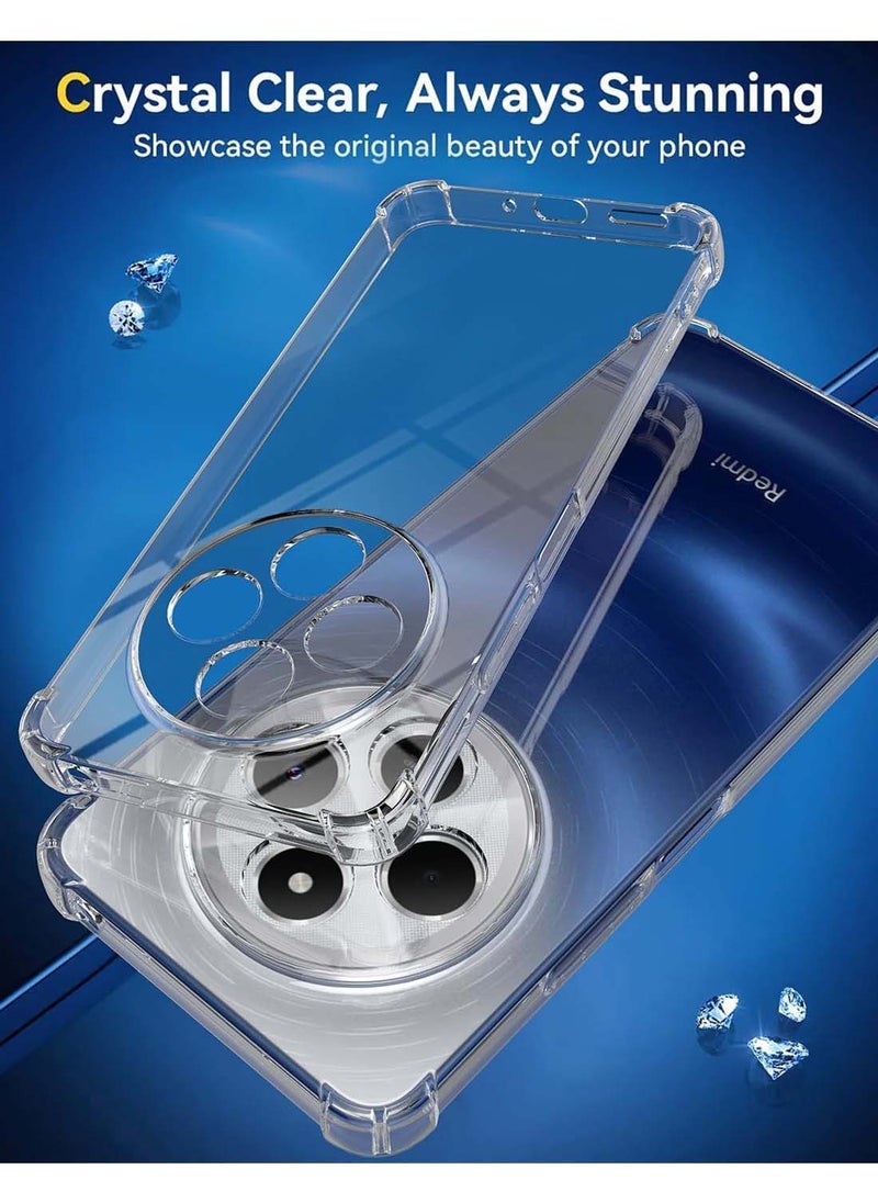 Wtech Xiaomi Redmi 14C 4G 2024 TPU Bumper Corners with Hard PC Case Cover - Clear  - Image 2