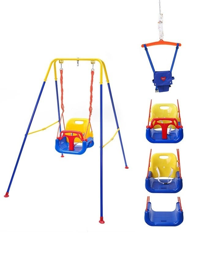 3-in-1 Swing Set Baby Jumper and Bouncers for Toddler Baby Swing is Suitable for Indoor and Outdoor Play with a Foldable Metal Stand for Easy Storage and Comes with Instructions for Easy Assembly - Image 1