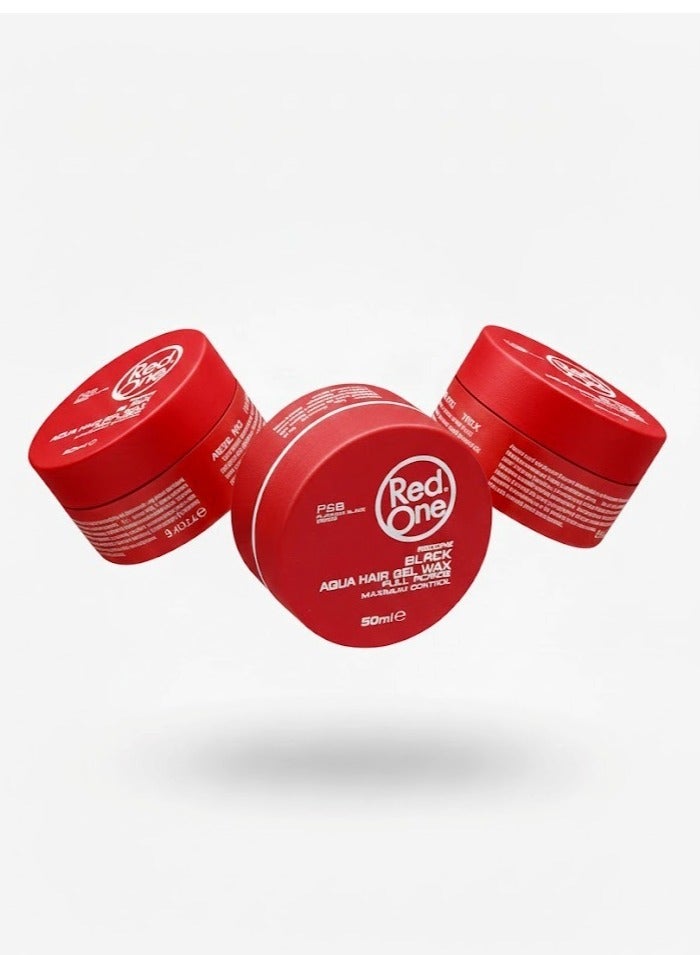 Red One Red Aqua Hair Wax – Full Force Hold & Natural Shine 50ml×3 - Image 1