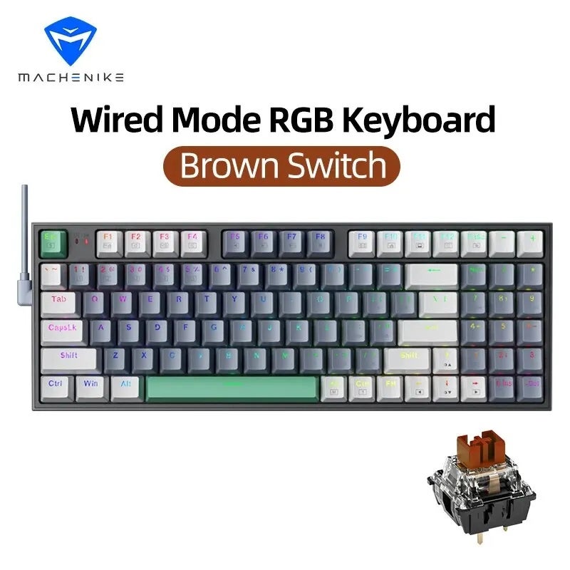 Machenike K500-B94 Wired Mechanical Gaming Keyboard, Hot-Swap, 94 Keys, 90% Layout, RGB Backlight, for PC, Laptop - Image 1