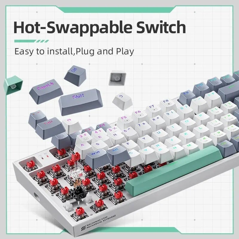 Machenike K500-B94 Wired Mechanical Gaming Keyboard, Hot-Swap, 94 Keys, 90% Layout, RGB Backlight, for PC, Laptop - Image 4