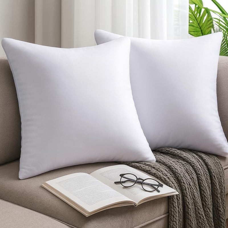 Harmony Home Luxury Cushion Filler, Decorative Pillow Inserts (Pack of 2, White) - Square Indoor Bed and Couch Pillows - Hollowfibre Cushion Fillers (Pack of 2, 65 x 65 cm) - Image 2