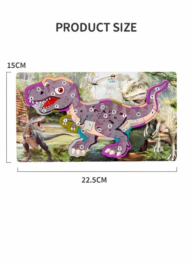 GROIC - Wooden Toddler Puzzles for Kids,Dinosaur Puzzles,Montessori Educational Learning Toy,Wooden Preschool Toys - Image 1