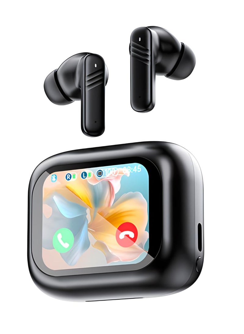 VICTGOAL ANC Wireless Earbuds with Smart Touch Screen -Active Noise Cancelling Bluetooth 5.4 in Ear Earphones with Microphone,Stereo Sound - Long Battery Life Ear Buds Compatible with iPhone, Android  - Image 1