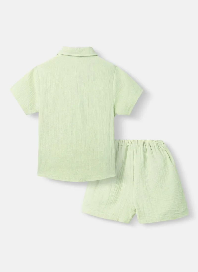 Nautinati Boys’ Shirt and Shorts Set | Front Pocket Shirt | Clothing Set for 2-10 Years