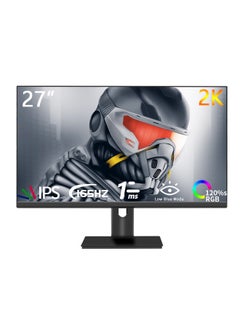 FlashHawk 27 inch IPS Flat Screen Gaming Monitor with Full HD 2K(2560×1440) Display,165Hz Refresh Rate,HDMI DP Earphone Ports Black  - Image 1
