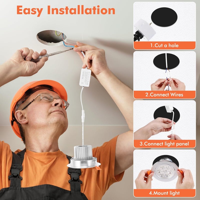 LemonBest 110V Not Dimmable 7W LED Ceiling Light Downlight Recessed Lighting, Superbright Cool White (2) - Image 3