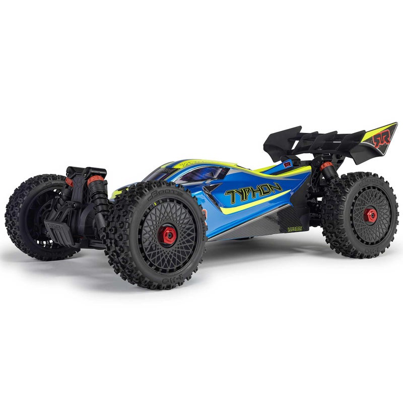 ARRMA سيارة ARRMA RC 18 Typhon 4X4 223S BLX بدون فرش RTR البطارية والشاحن غير متضمنين مع DSC الأزرق والأصفر ARA4306V4T4 - Image 3
