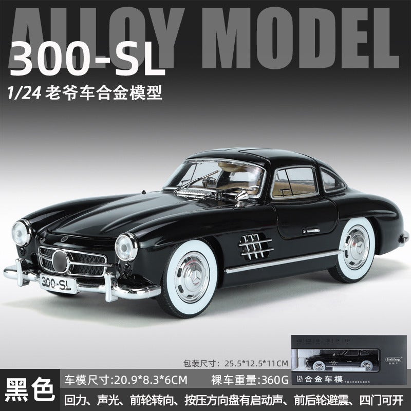 Vintage 1/24 Mercedes 300SL Alloy Model Car Collectors Gift Black 