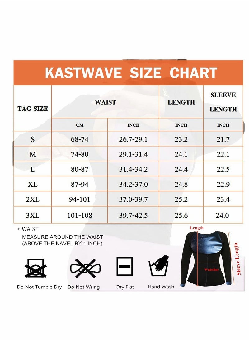 Generic - Sauna Suit for Women Sweat Body Shaper Jacket Hot Waist Trainer Long Sleeve Zipper Shirt Workout Top - L - Image 1