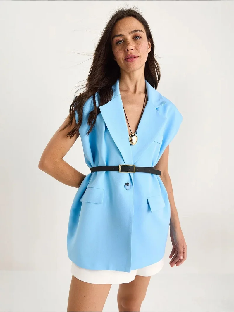 Bianco Lucci LUCCI Padded Oversized Vest