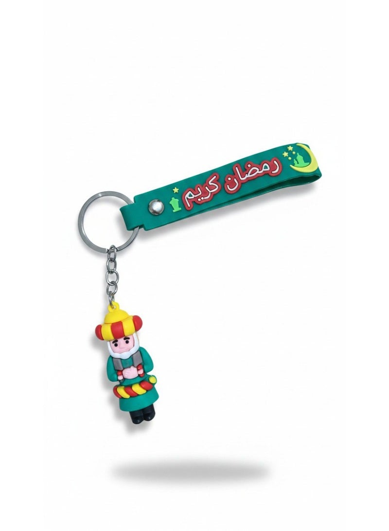 Detailed Description: Celebrate the spirit of Ramadan with this stylish moon and lantern keychain. Made from high-quality, heavy-duty rubber, this imported decorative charm combines durability with a festive and elegant design. Featuring intricately crafted crescent and lantern shapes, it captures the essence of Ramadan and adds a joyful touch to your home, gifts, or personal accessories. Perfect for children and adults alike, it's a fun and meaningful way to celebrate the holy month. The premium rubber construction ensures long-lasting quality, while the vibrant design makes it a stylish decoration, party favor, or keychain suitable for everyday use. Its lightweight yet durable texture makes it easy to hang, carry, or display anywhere.