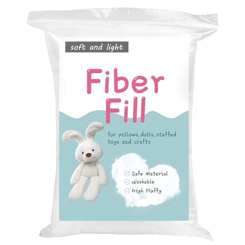 LOKUNN Pillow, 300g/10.6oz Polyester Fiber Fill, Soft Fluffy Stuffing for Stuffed Animals/DIY Crafts, High Resilience, Round, White, 10.6 Ounce (Pack of 1) - Image 1