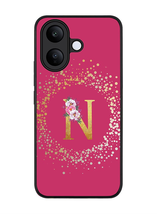 Stylizedd غطاء لجهاز vivo V60 Lite 5G / V60 Lite 4G، حماية كاميرا رفيعة، غطاء هاتف مقاوم للصدمات - تصميم مخصص مزخرف بالأزهار - N (وردي غامق) - Image 1