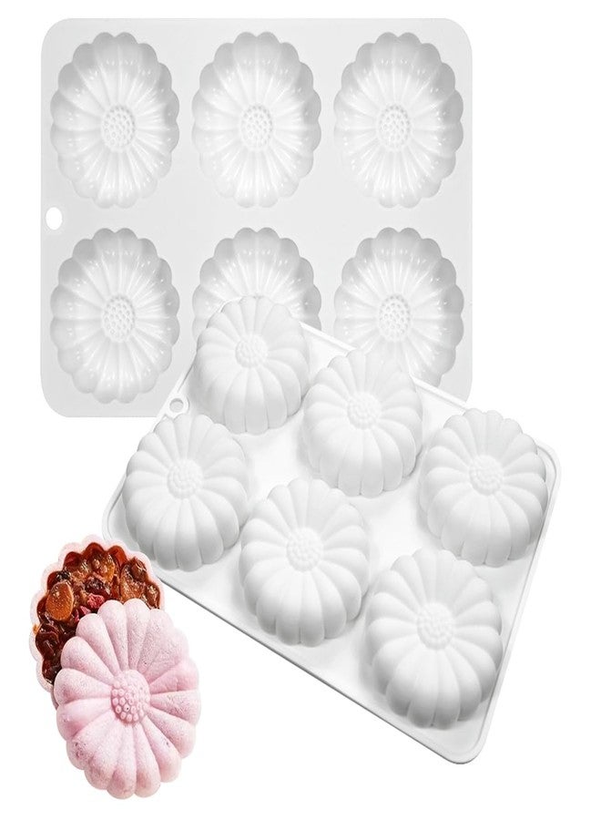TUKE Silicone Chocolate Candy Molds Non-stick Daisy Flower Silicone Baking Mold BPA Free, Gummy Molds Silicone Candy Mold For Chocolate Cake Jelly Pudding Handmade Soap Mould (Daisy Flower L) - Image 1