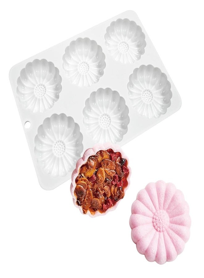 TUKE Silicone Chocolate Candy Molds Non-stick Daisy Flower Silicone Baking Mold BPA Free, Gummy Molds Silicone Candy Mold For Chocolate Cake Jelly Pudding Handmade Soap Mould (Daisy Flower L) - Image 3